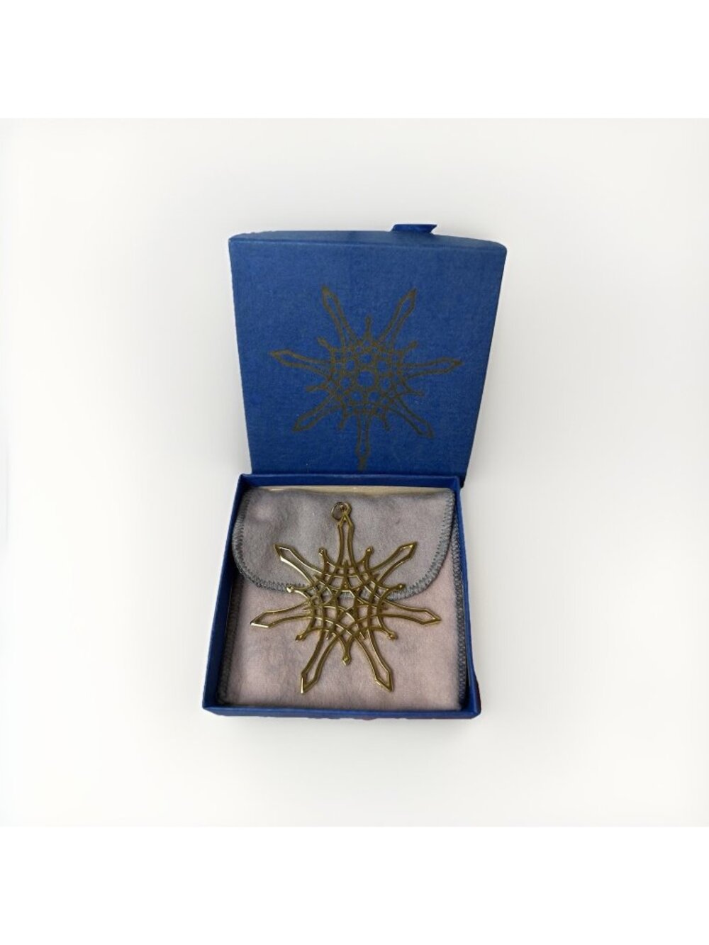 MMA Star Christmas Ornament Brass Gold tone Vermeil Star With Blue Box 1975
